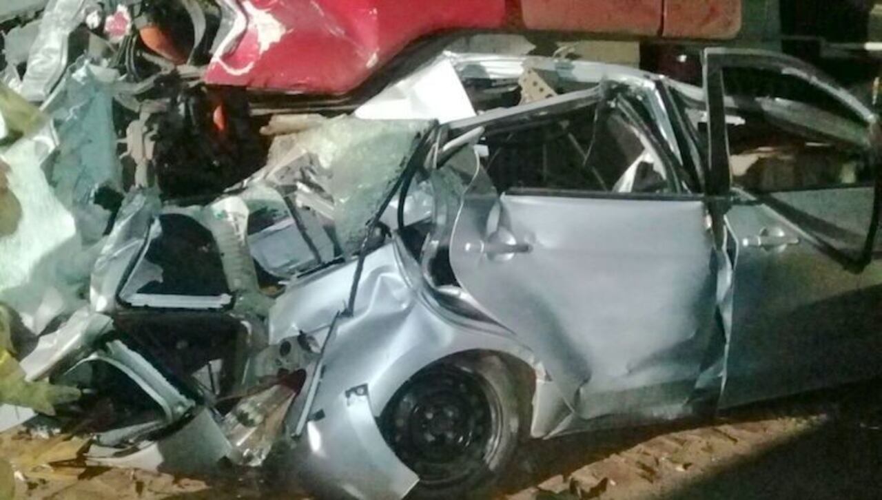 HORRIBLE. Así quedó el rodado del milico accidentado.