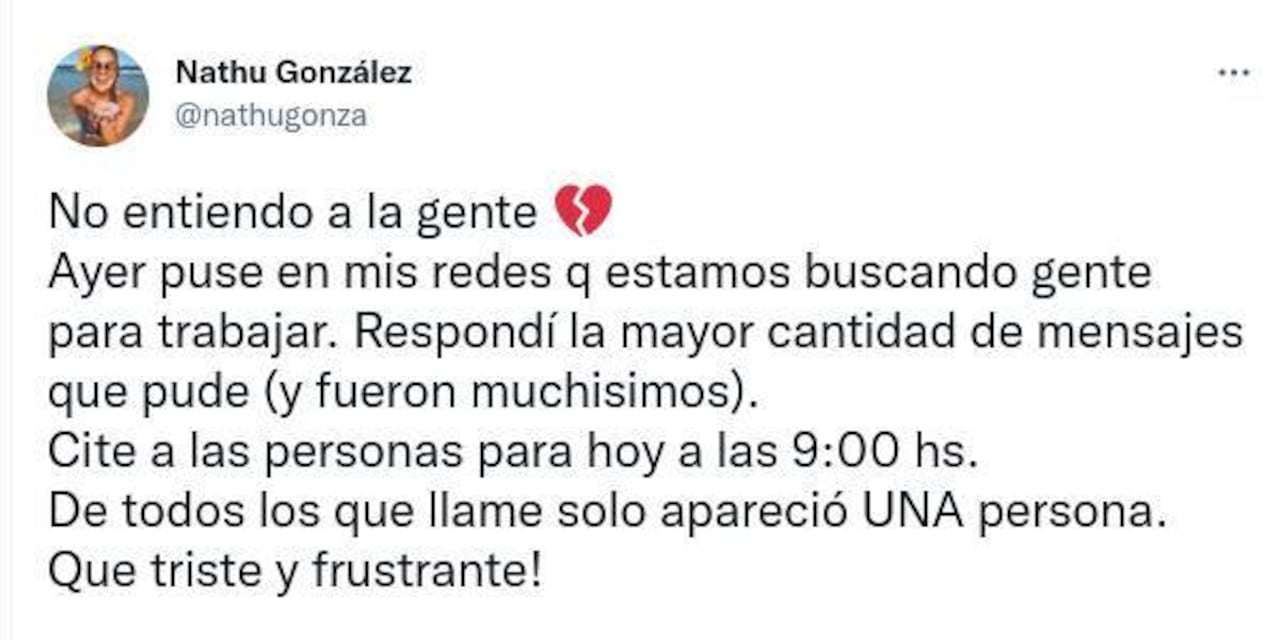 El lamento de Nathu en Twitter.