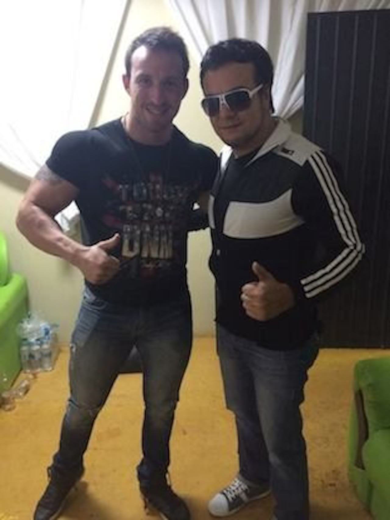 CON LOS FARRANDEROS. Marcos Kasanetz conel director de su grupo, Jorge Miranda.