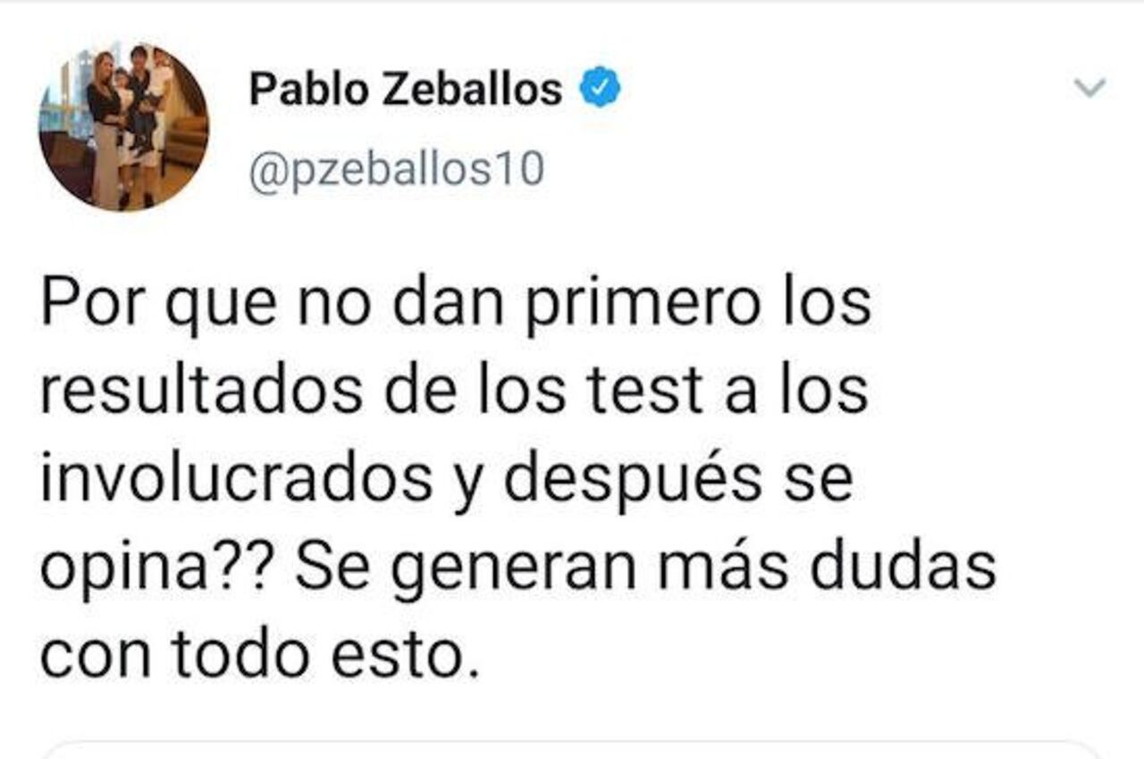 Pablo Zeballos, jugador del 12 de Octubre, fue picante en Twitter.