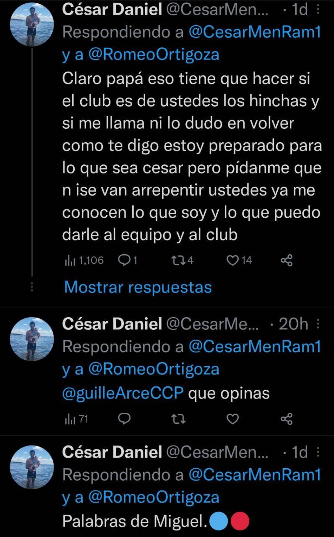 La supuesta respuesta que recibió el hincha por parte del futbolista. (Foto: Captura de pantalla)