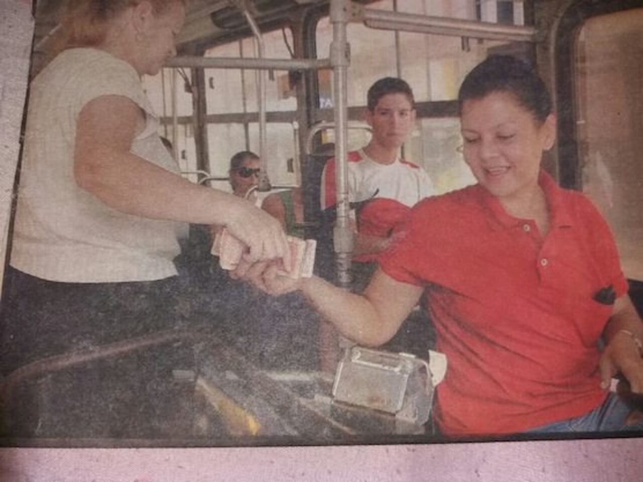Antes, cuando María empezaba en el colectivo.