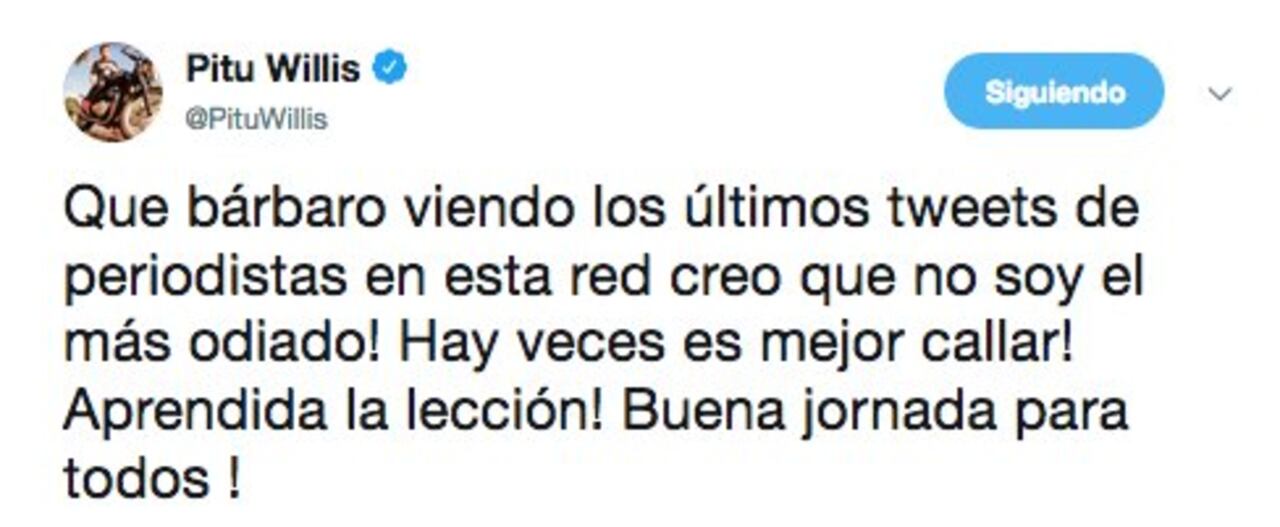 Con este Twitter, el conductor explicó que había sido otros son los más odiados.