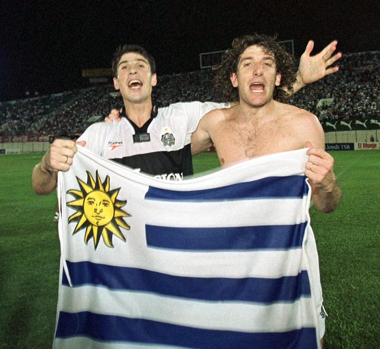 Acá Raúl Otero junto a Gustavo Badell, ambos charrúas