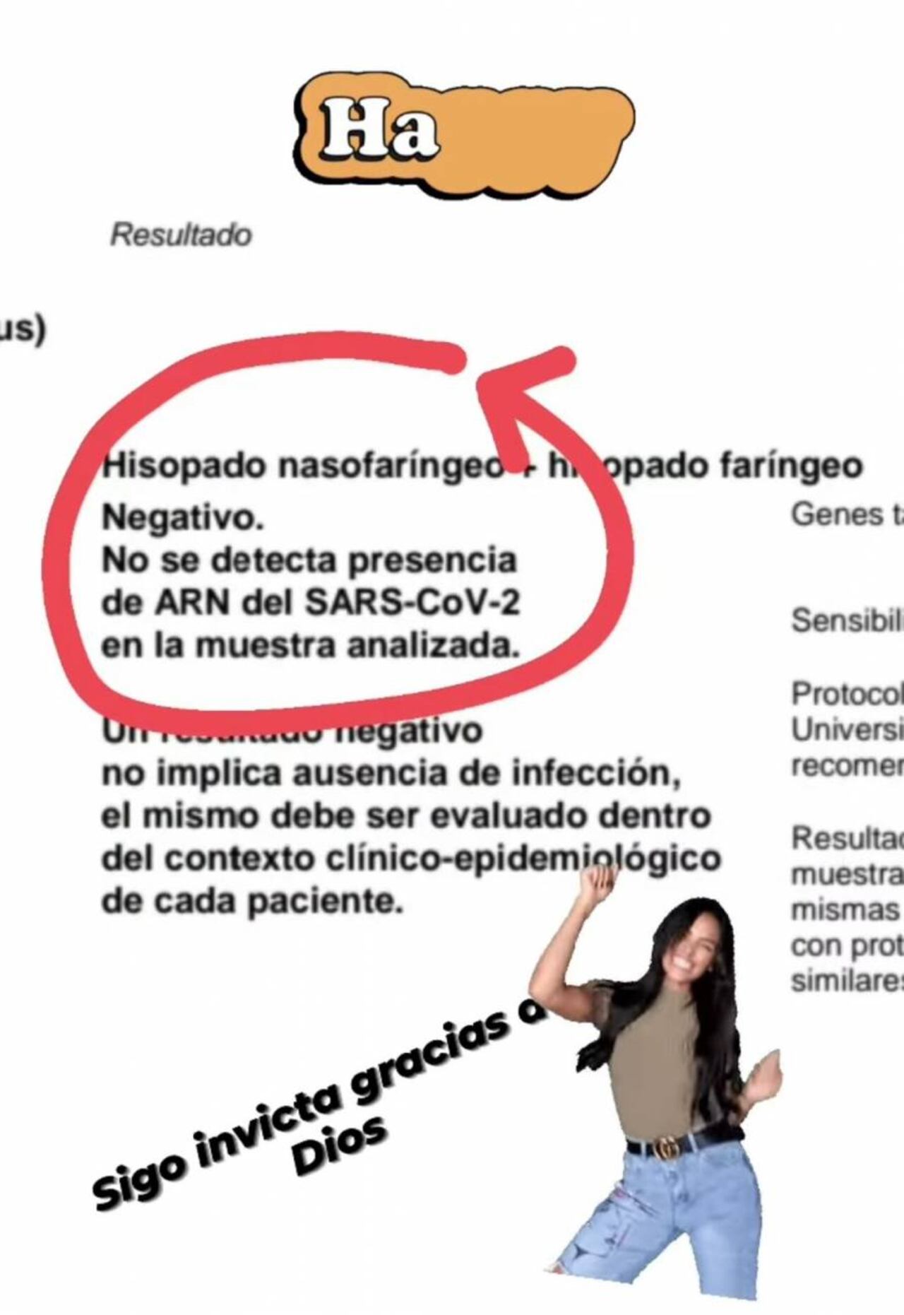 Bibi Landó sigue invicta. Así celebró su resultado negativo al Covid-19. Es la segunda prueba que se hace desde que le tumbó una gripe brutal. Instagram: @bibilandom