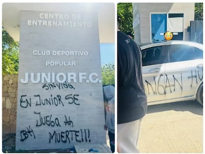 Hinchas del Junior le “redecoraron” el auto a Guille Paiva