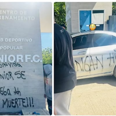 Hinchas del Junior le “redecoraron” el auto a Guille Paiva