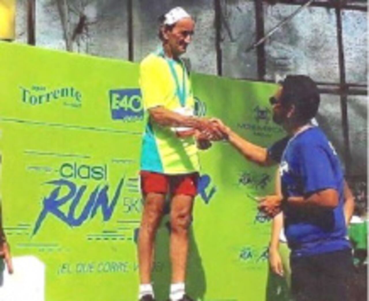 En el podio, tras ganar una carrera.