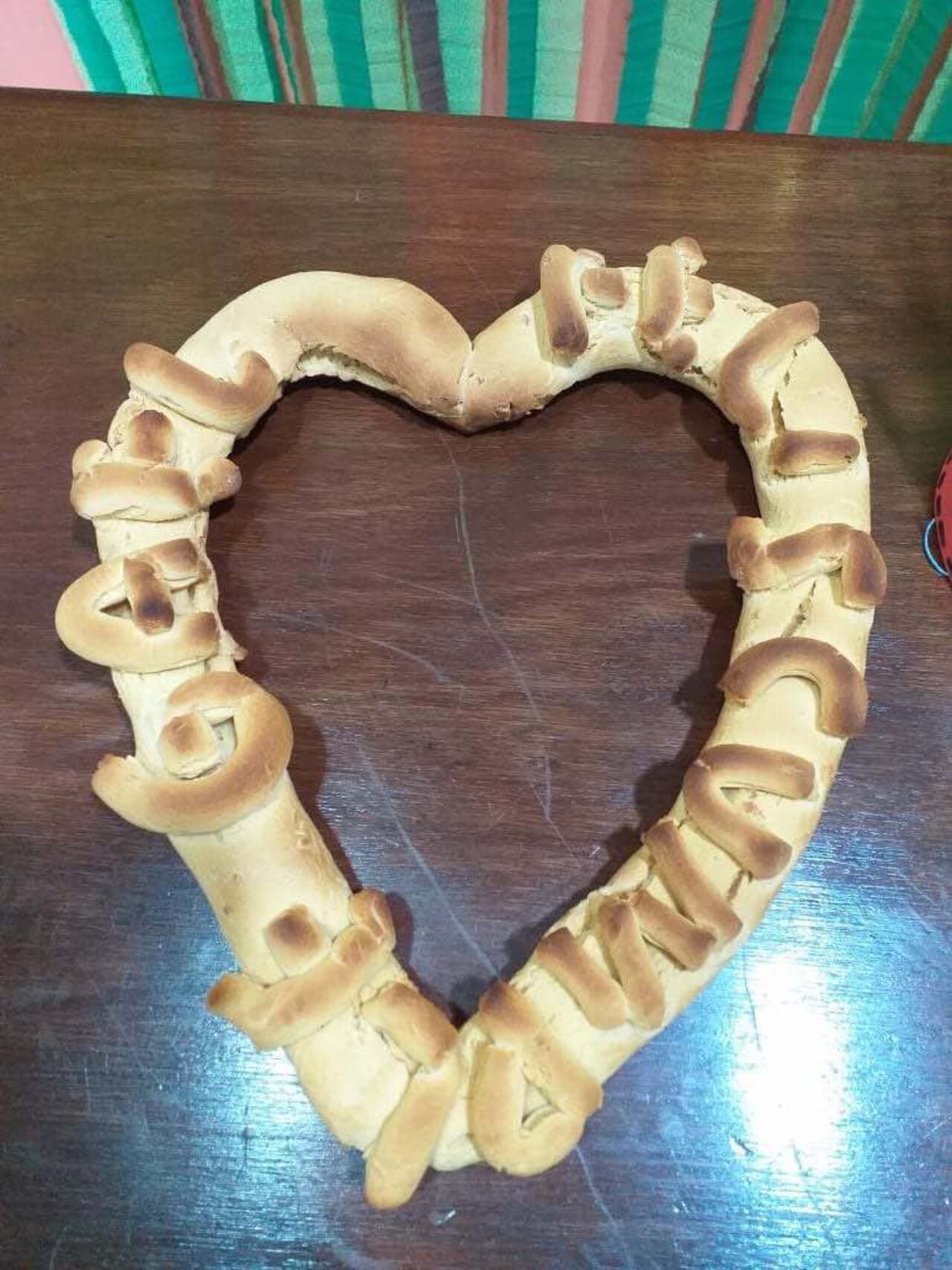La chipa con el nombre del peque y todo. GENTILEZA.