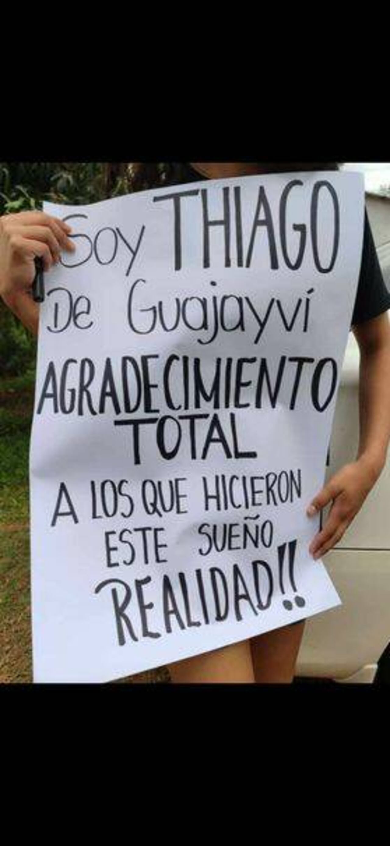 Así agradeció Thiago por todos los regalos que recibió.