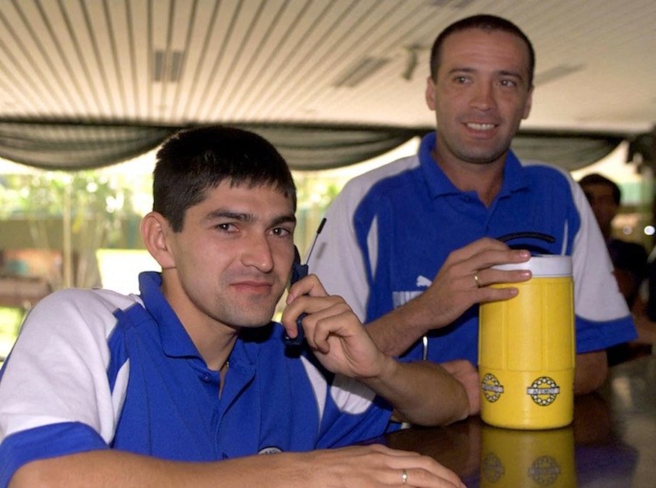 Zelaya junto a Caniza, en una concentración albirroja.