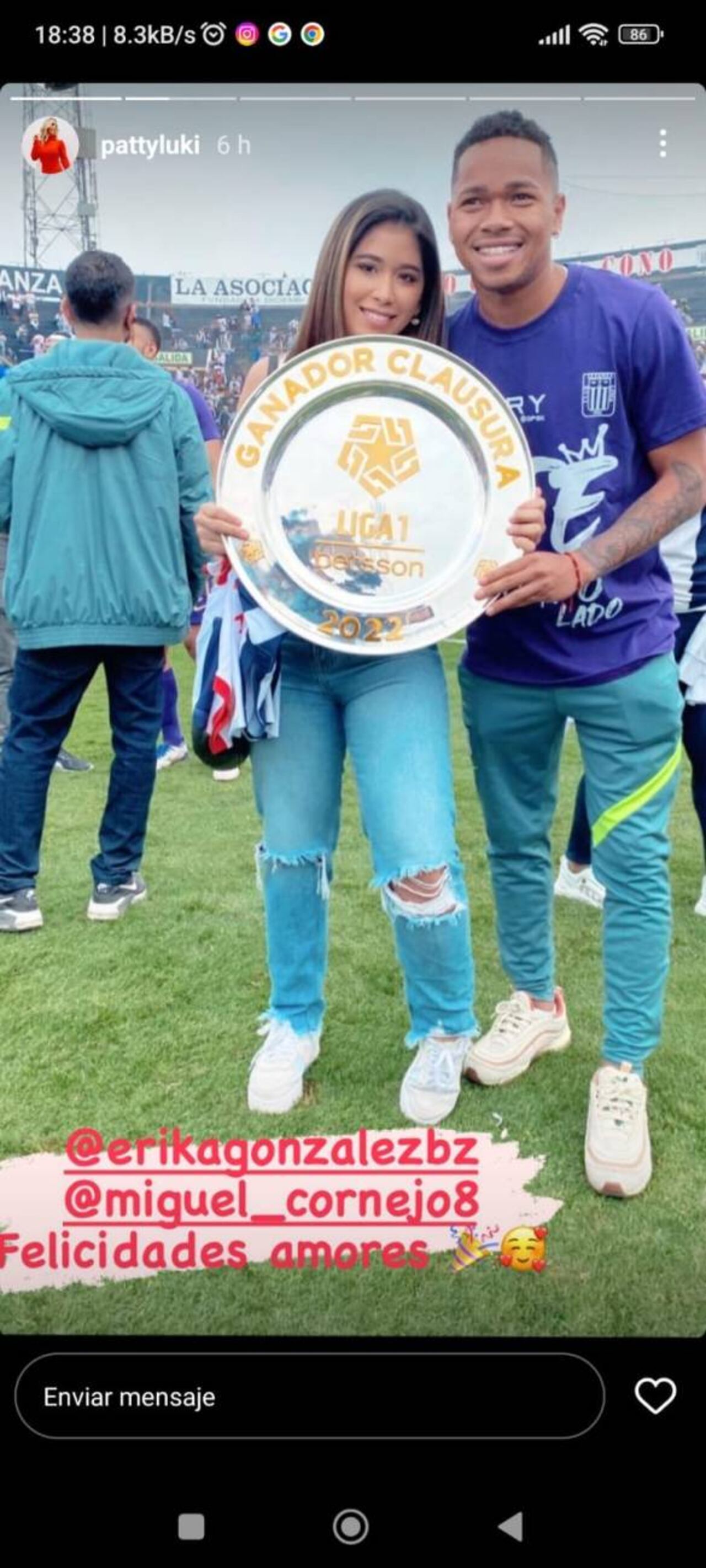 Oky el amor entre la paraguaya y el jugador peruano.