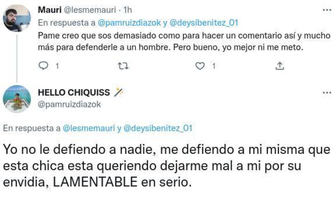 Pam Ruiz Díaz salió a responder. Trató de envidiosa a Daysi Benítez.