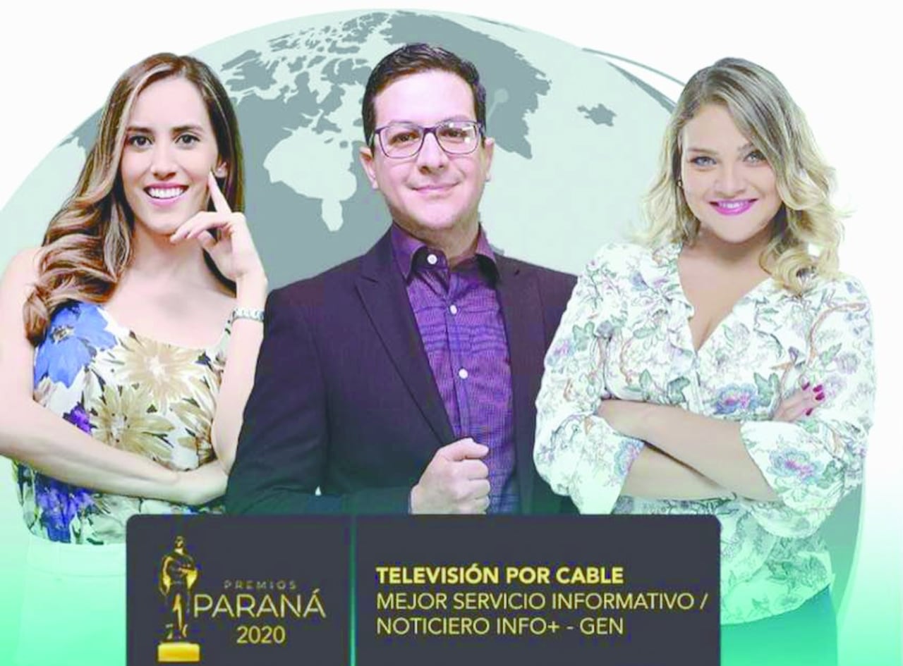 TRÍO INFORMATIVO. Martita Díaz, Guillermo Grance y Susan Paradeda celebraron haber ganado el premio al Mejor Programa Informativo en Cable con Info+ que hacen por GEN.