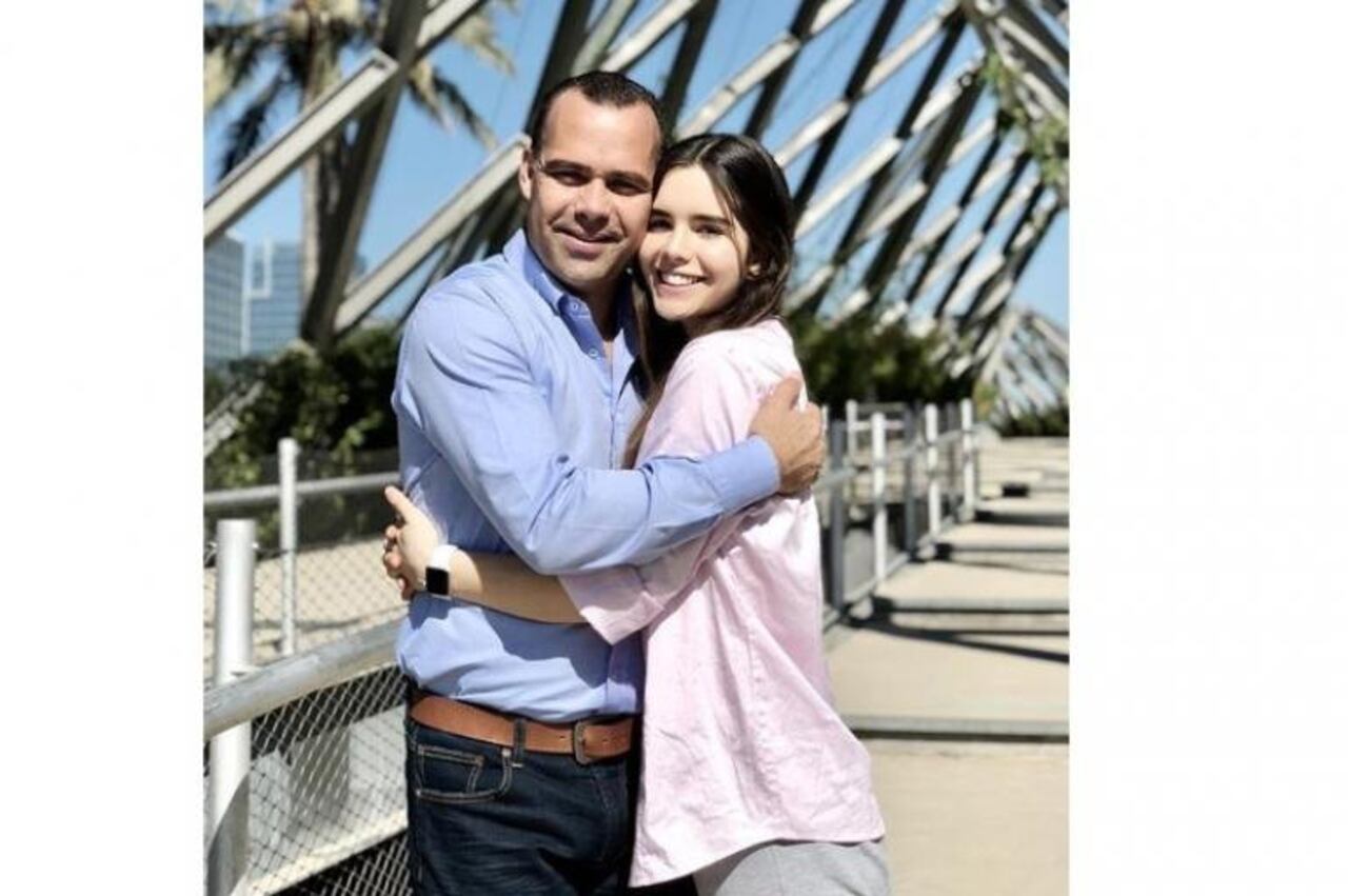 Con su hija Amanda.