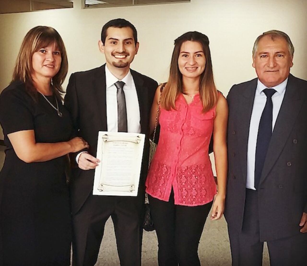 La familia. María del Carmen, José Manuel, Laura y Teresio.