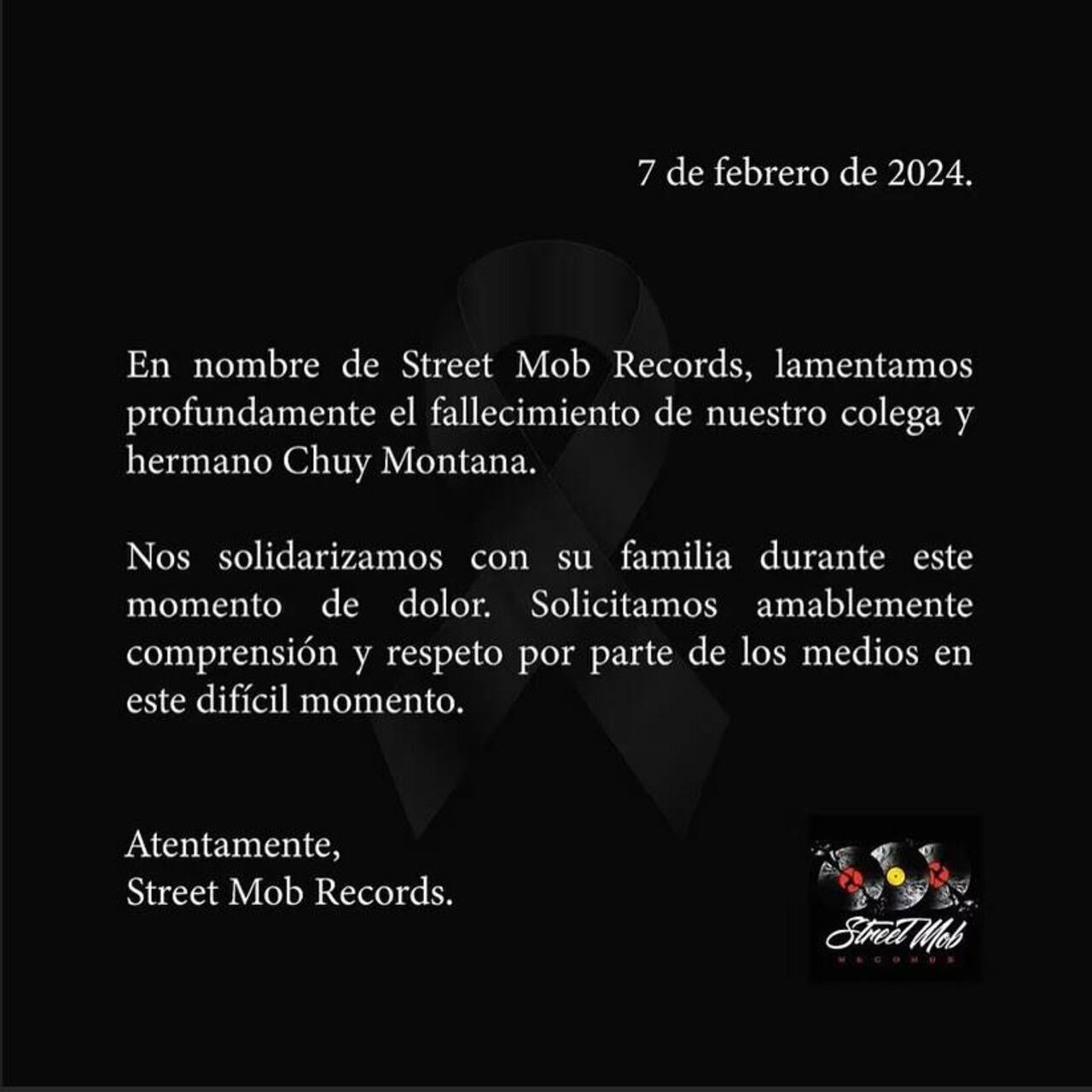 El comunicado de la productora, propiedad de la banda Fuerza Regida.