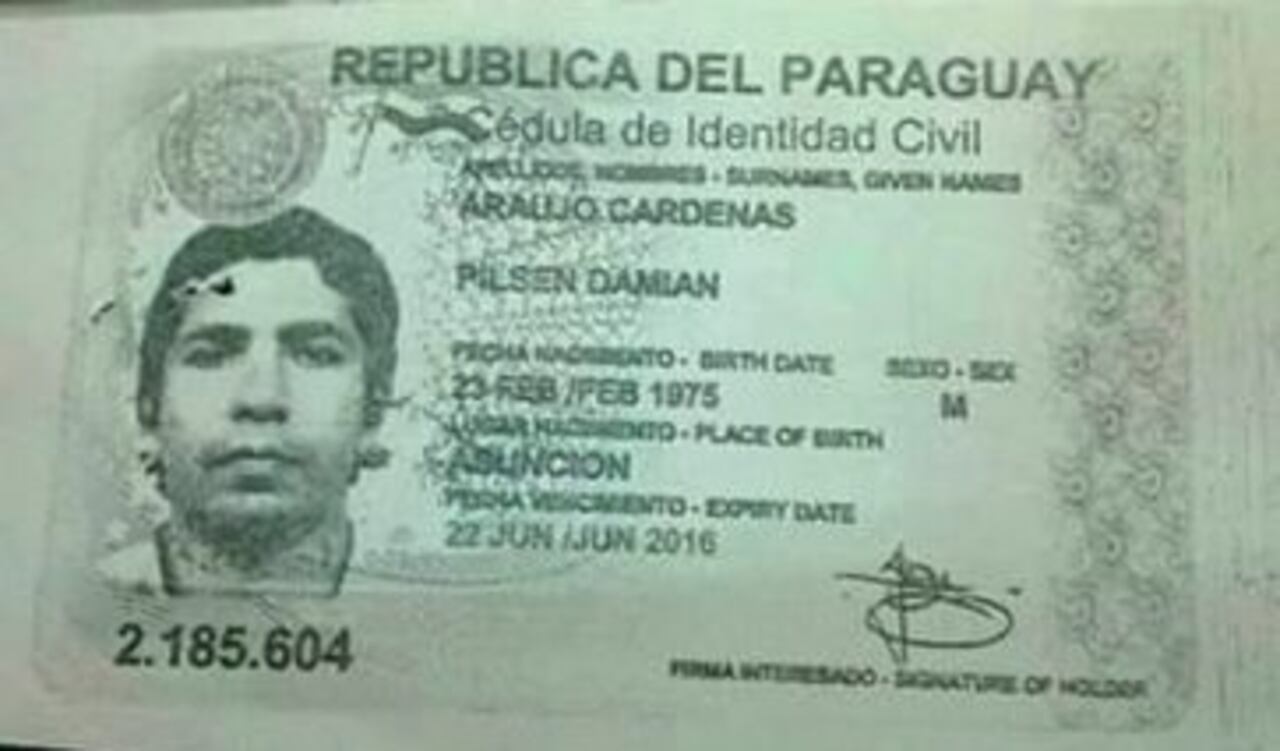 La cédula de identidad de Pilsen Damián.