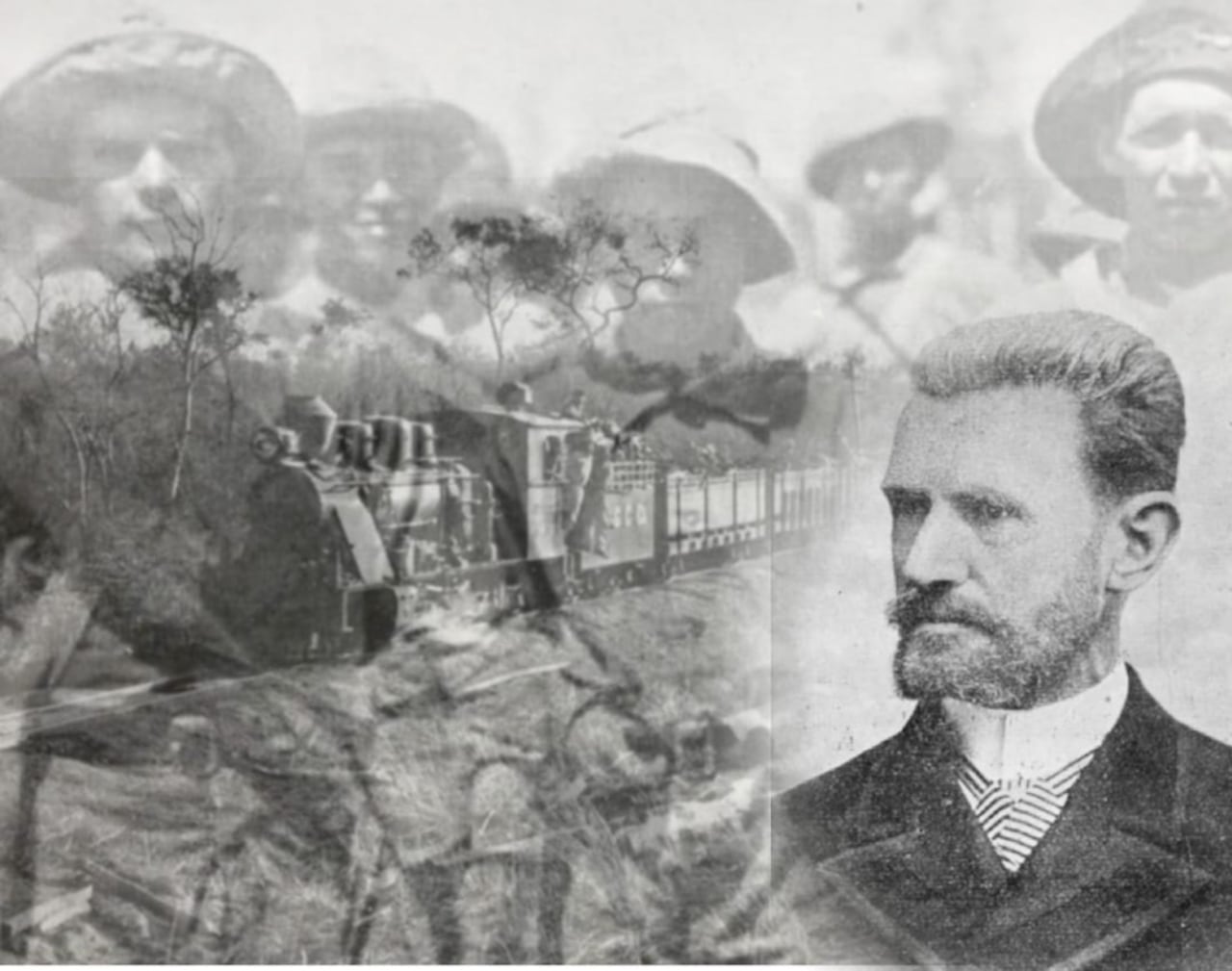 El tren, llevando a los soldados de guerra.