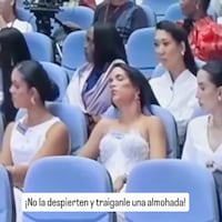 ¡Cansadísima! Miss Paraguay quedó dormida en plena actividad de Miss Mundo ZZzzzz
