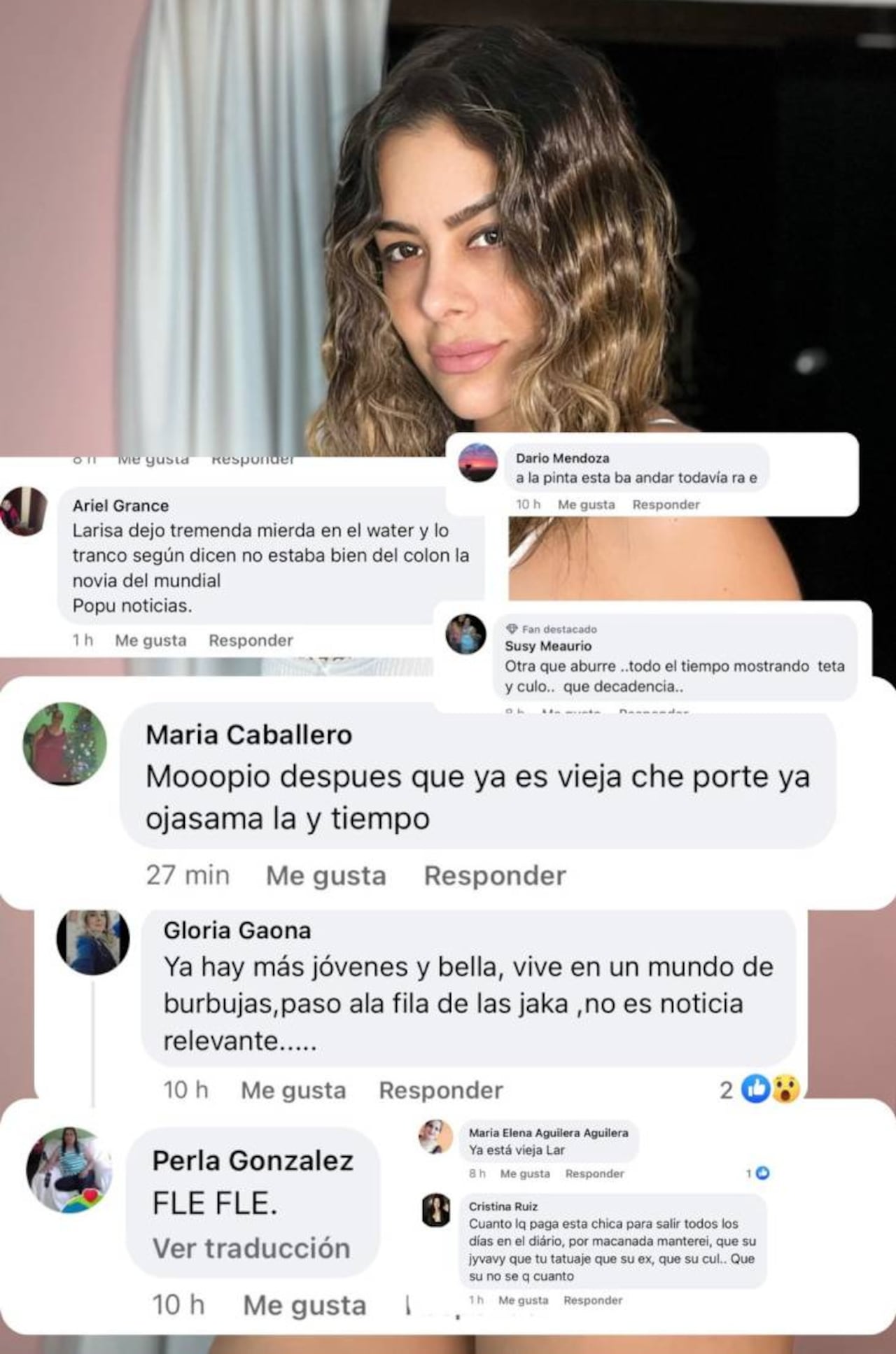 Lari compartió algunos de los comentarios negativos que recibió. (FOTO: @lari_riquelme)