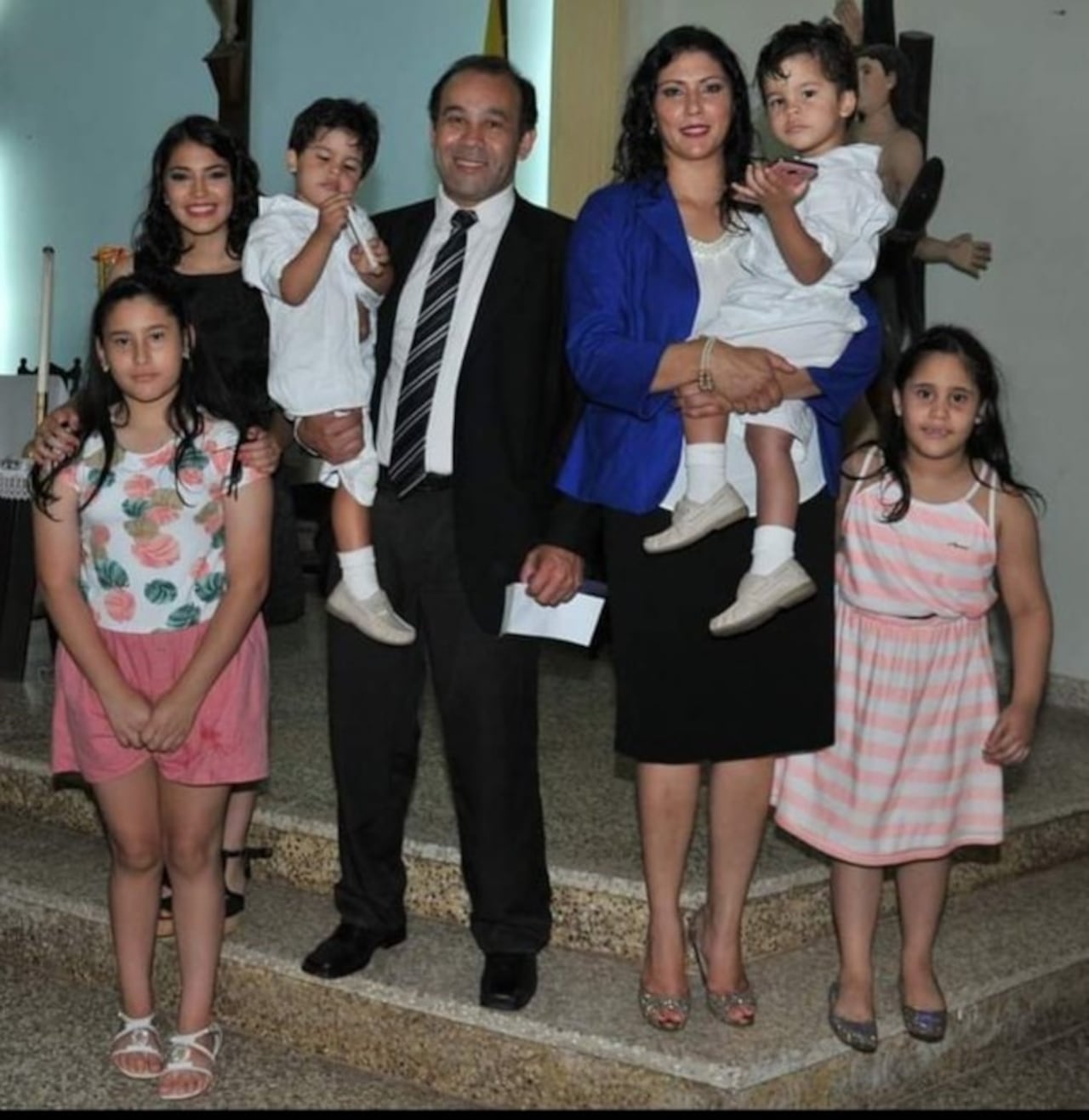 Remigio Fernández, acá con su familia.