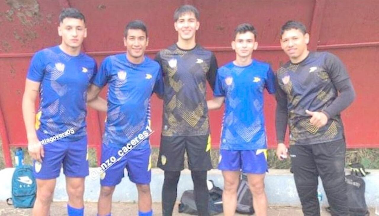 Con los compañeros de Luqueño.