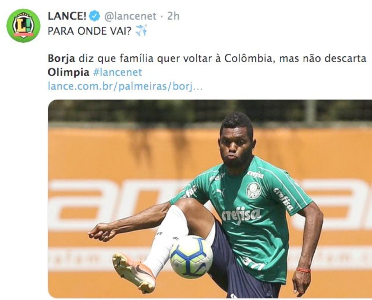Medio de Brasil se hizo eco de la sitú de Borja.