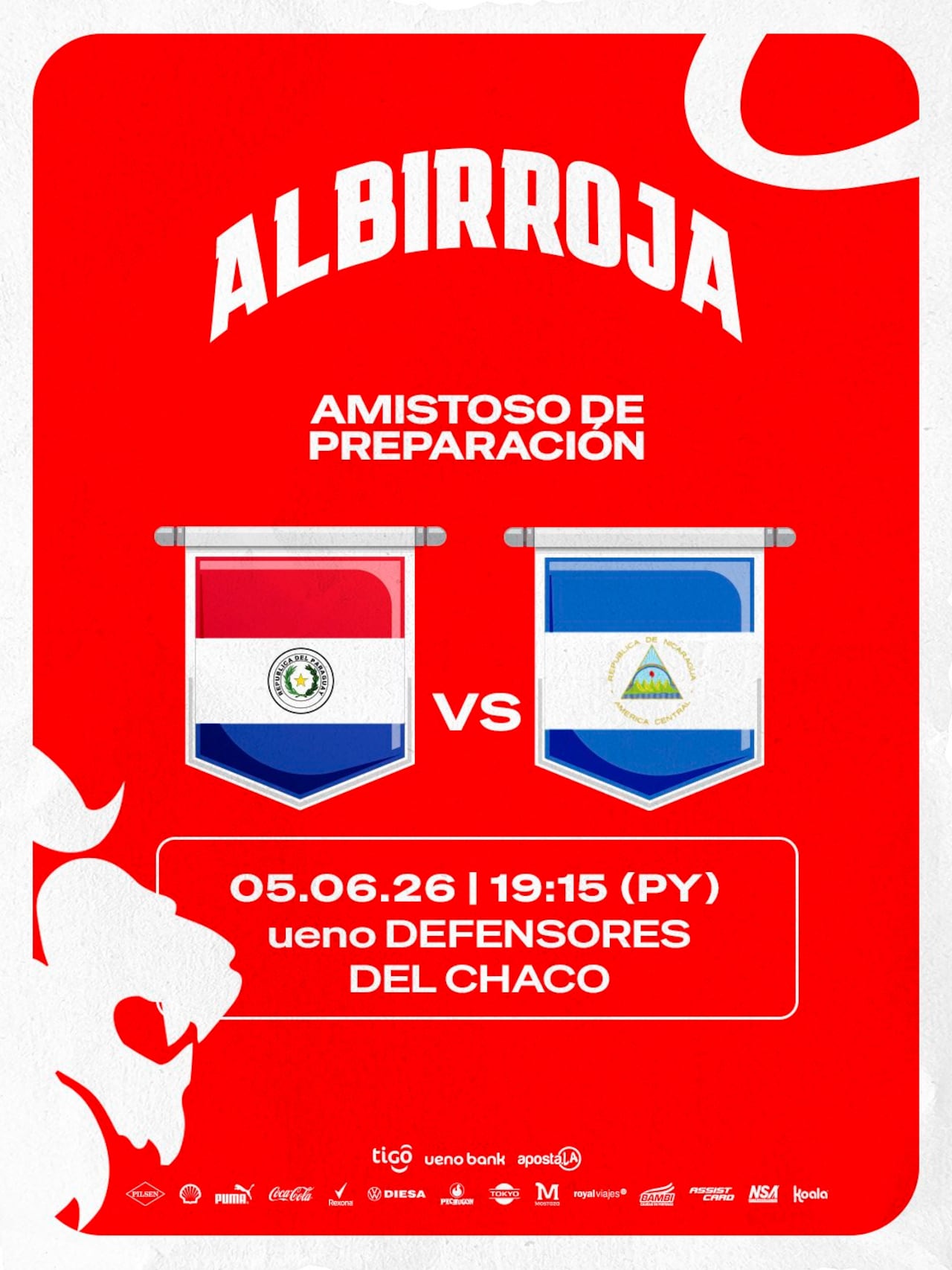 Amistoso confirmado entre Paraguay y Nicaragua.