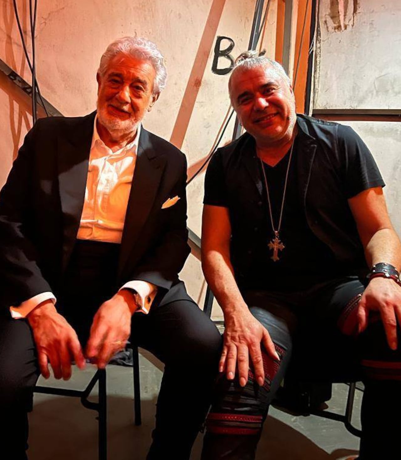 Placidos Domingo y el arpista paraguayo Víctor Espínola, juntos en Turquía. (FOTO: Gentileza)