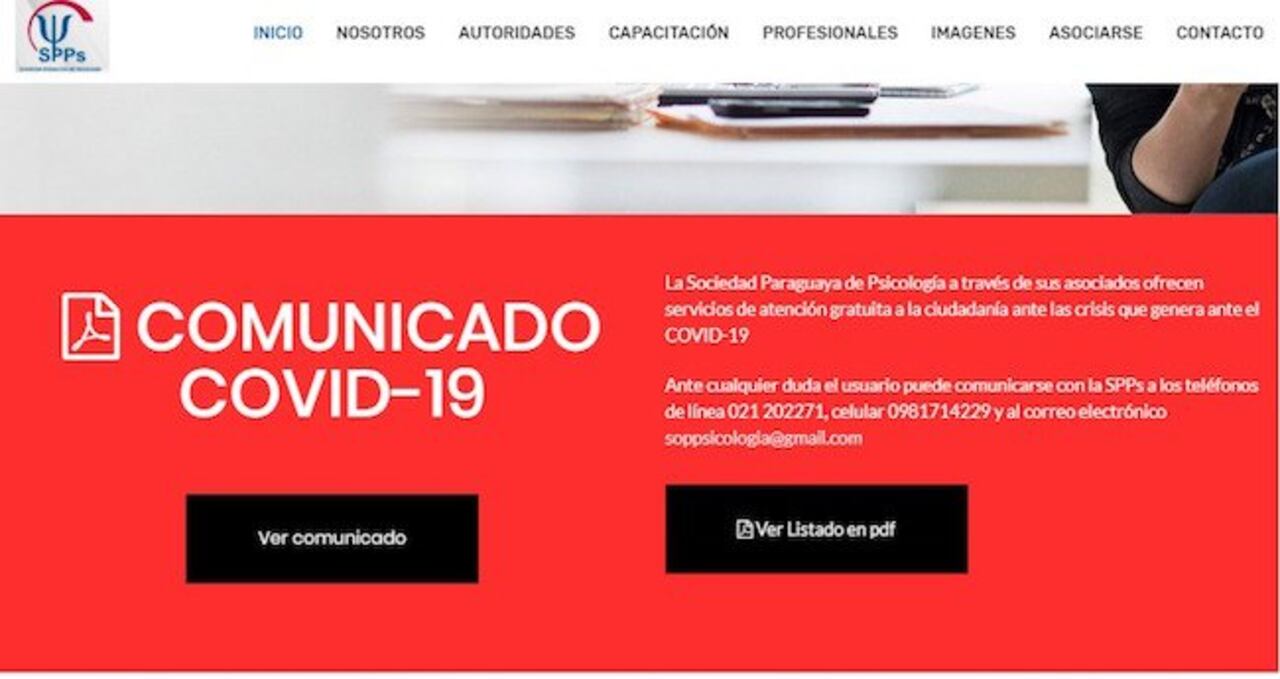 La Sociedad Paraguaya de Psicología ayuda a las personas que solicitan una mano.