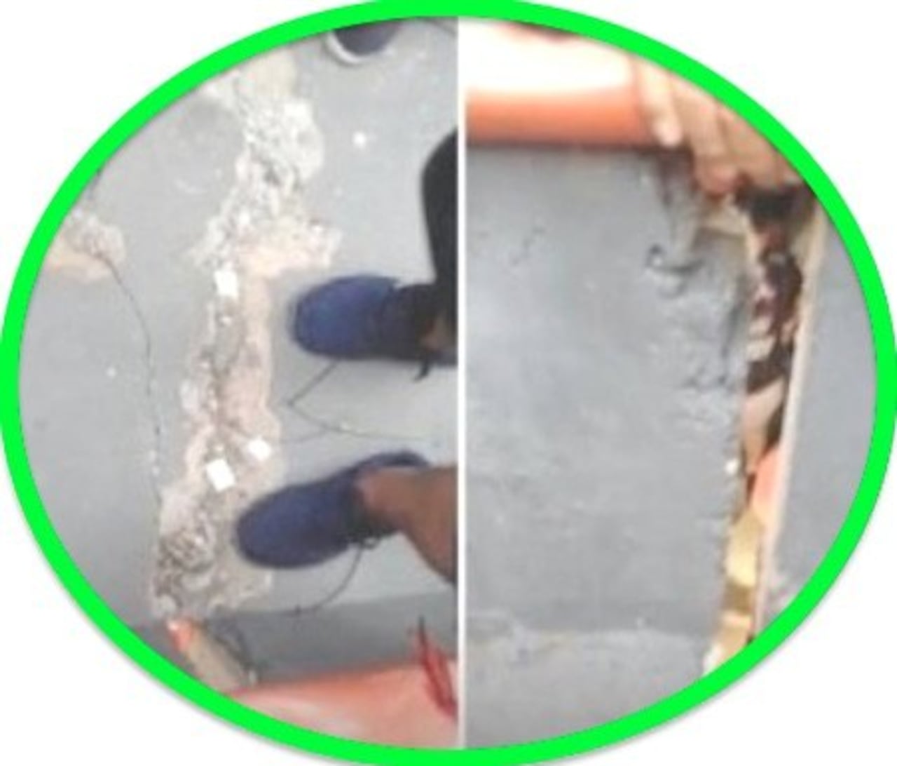 Las grietas que publicaron los curepas, en norte y sur.