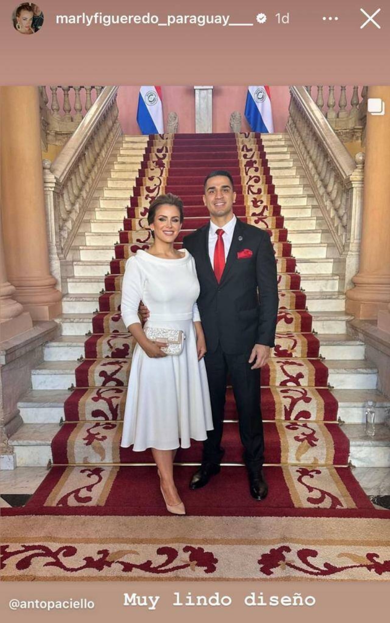 Marly, "la policía del look" en la asunción presidencial aprobó el look de Anto Paciello.