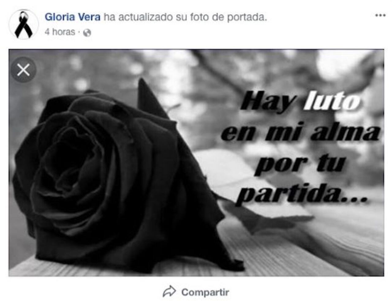 MUY DOLIDA. Gloria Vera puso este recordatorio en su página de Facebook.FACEBOOK