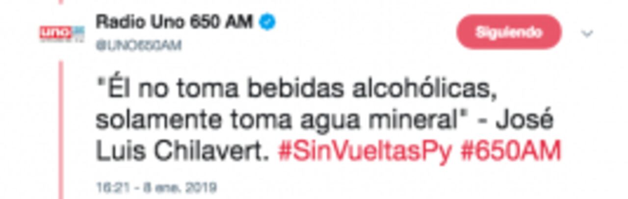 Fuente: Radio Uno 650 AM