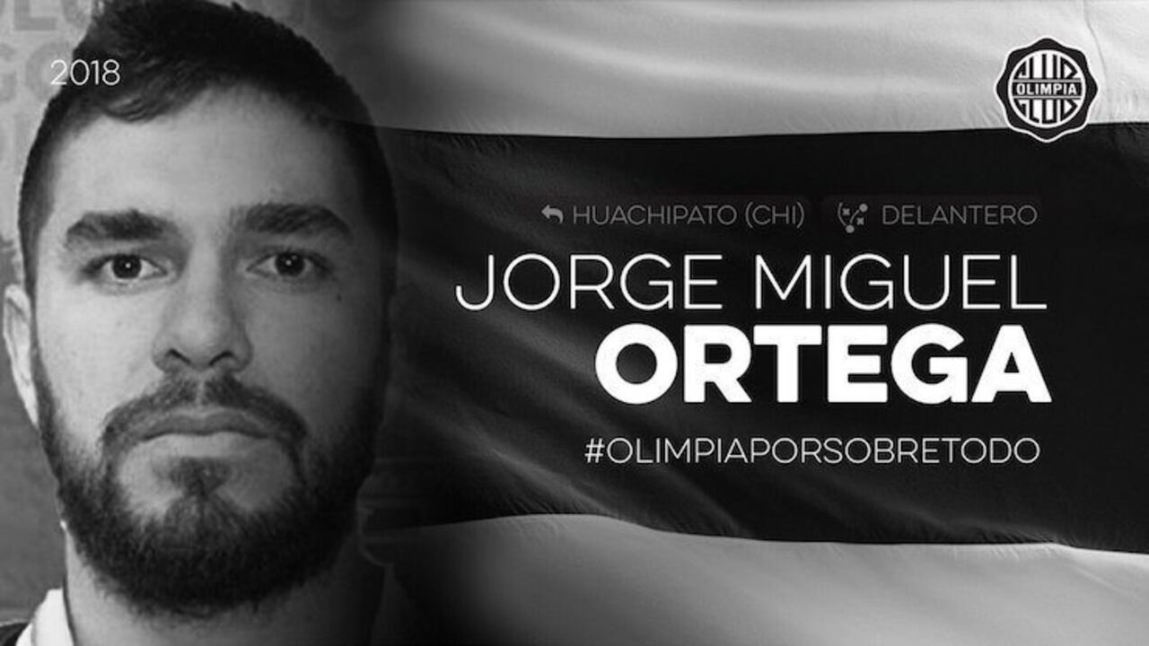 OFICIAL. Olimpia anunció en sus redes sociales al delantero Jorge Ortega.