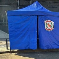 Policía con la “carpa armada” para el partido del Guma y el Decano