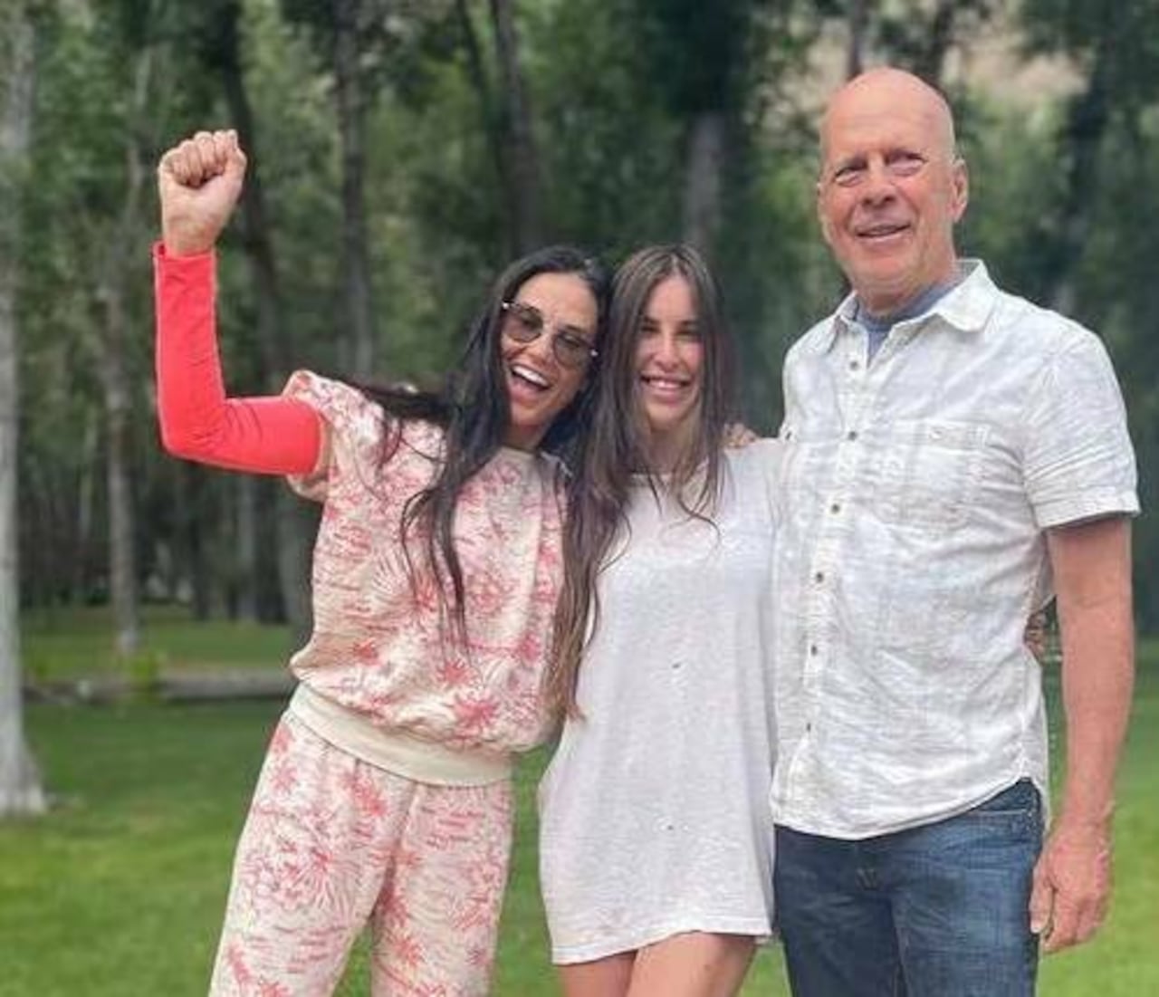 Uno de los tantos momentos que compartieron los tres. Demi Moore, Sout Willis y Bruce Willis.
