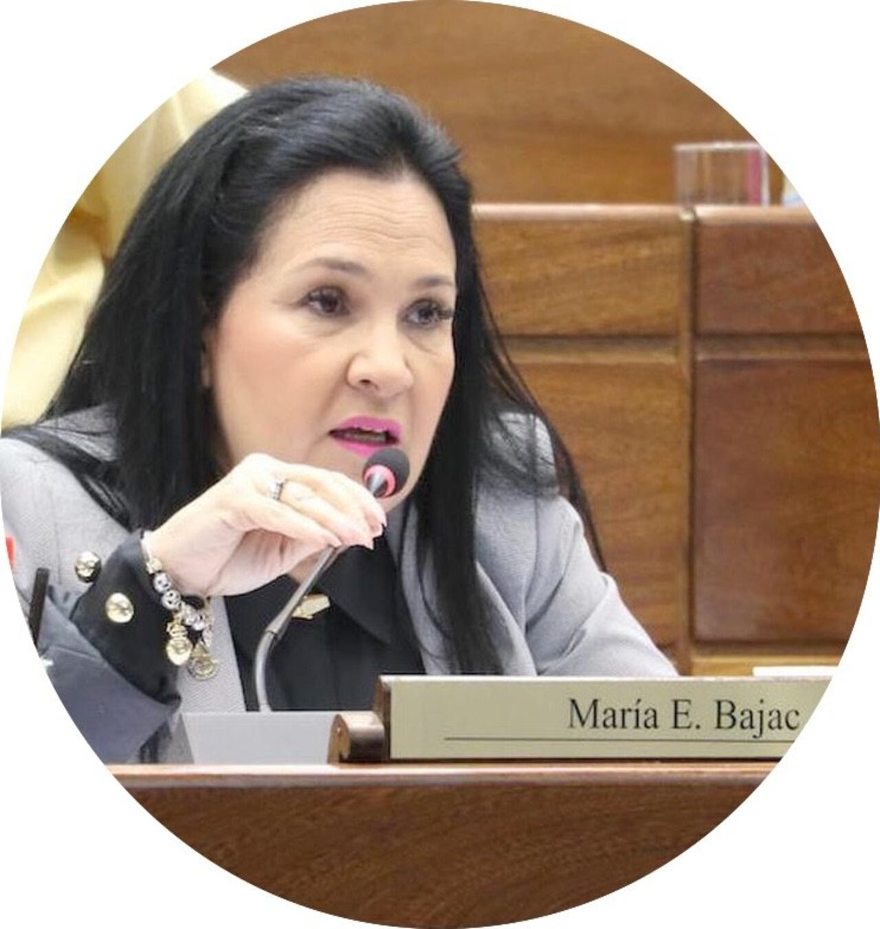 María Eugenia Bajac, senadora.