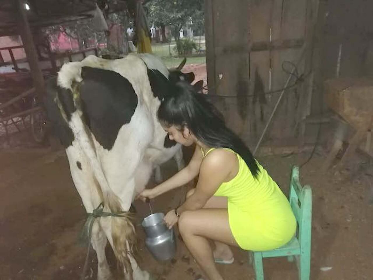 Ordeñar 20 litros de leche por día, no es para Rosy, quien sobrevive realizando labores de campo.