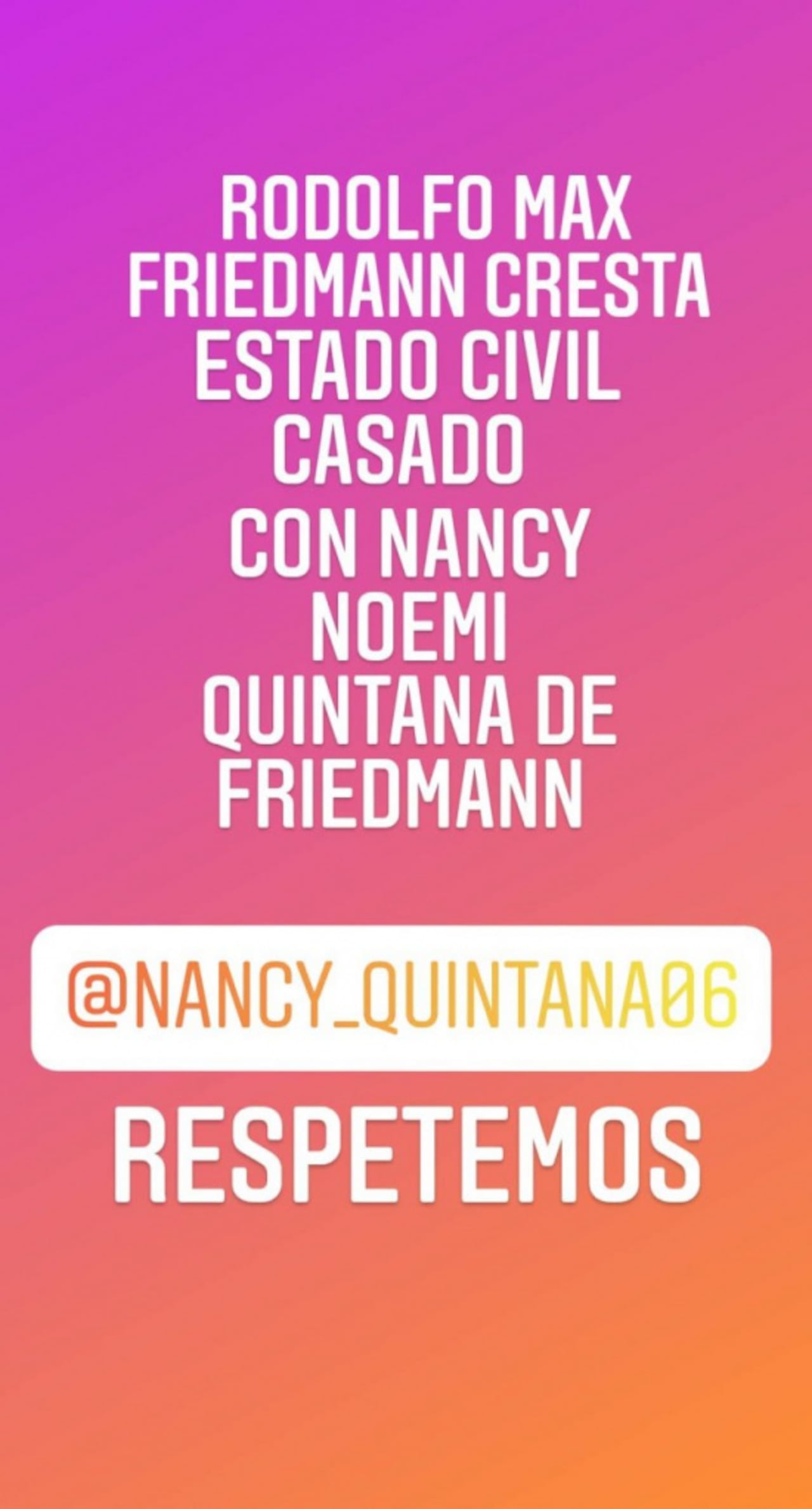 El primer post que hizo Rolfi desde su cuenta de IG. Crédito: rodolfo_friedmann