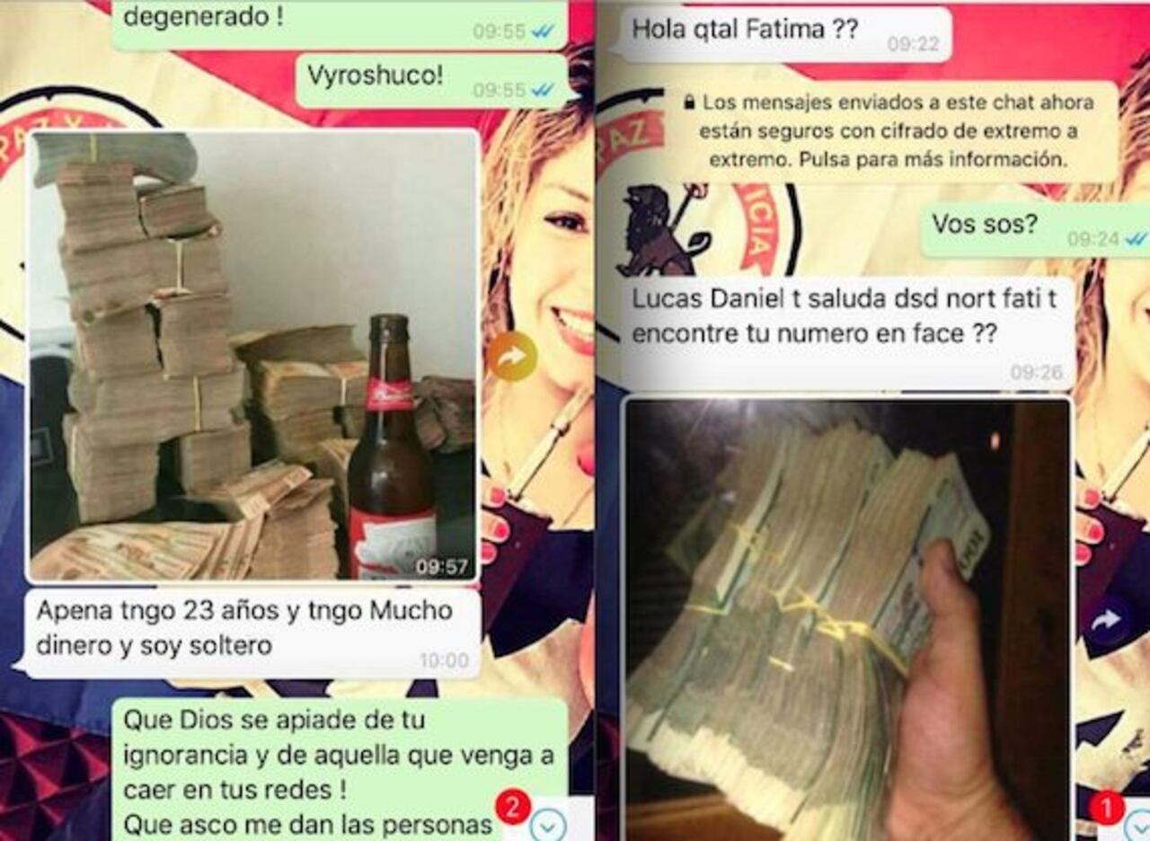 MENSAJES. Aquí, algunas imágenes del chat que recibió la cantante.