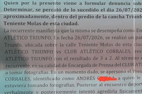 Fotógrafa denuncia amenaza de presi de Liga Sanlorenzana