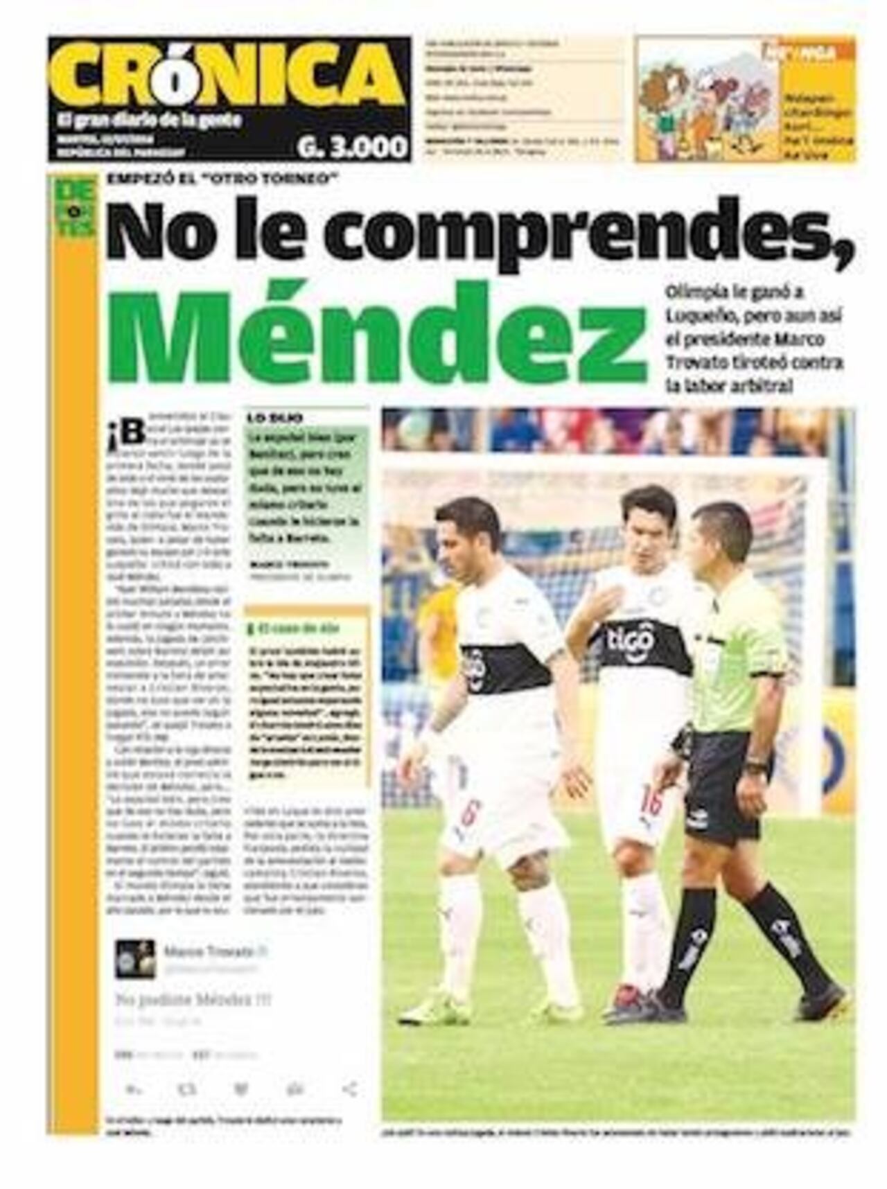 ¿TE ACORDÁS? Marco Trovato ya había tiroteado contra Méndez el año pasado.