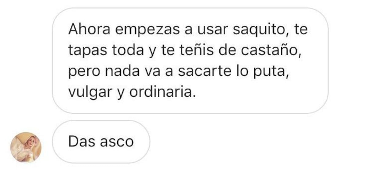 La criticona mostró mucha furia en sus mensajes a Liliana, por lo que luego fue escrachada por los fans de la misma.