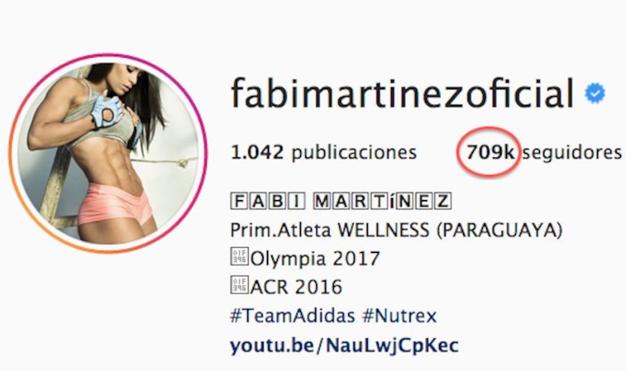NÚMEROS. 709.000 es la cantidad de seguidores que tiene Fabi, con poco más de 1.000 publicaciones.