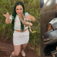 La “Miss Bache” quedó sin zapatos por culpa de los cráteres