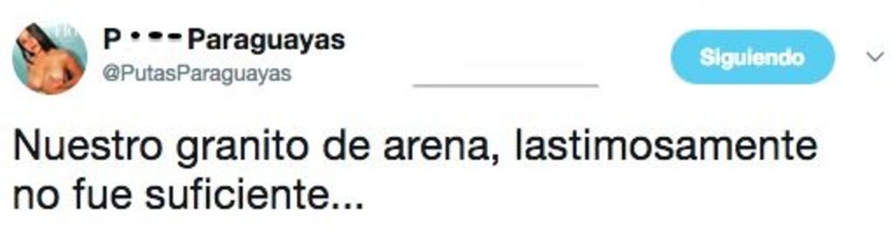CAGO DE RISA. De esta manera, la cuenta “Put... paraguayas” en Twitter se hizo cargo de la denuncia.